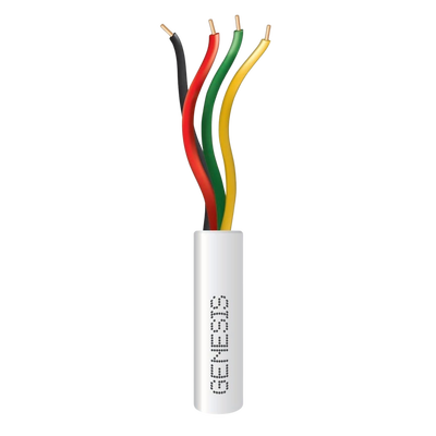 Cable para Alarma / 4 Conductores / 22 AWG / Riser / Bobina 305 m (1000 ft) / Blanco