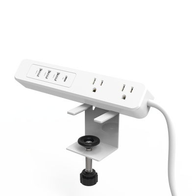 Multiconto de Escritorio / Carga Rápida 65 W / 2 x NEMA 5-15P / 1 x USB-C PD / 3 x USB-A / Cable 1.5 m (4.9 ft) / 1560 W Total