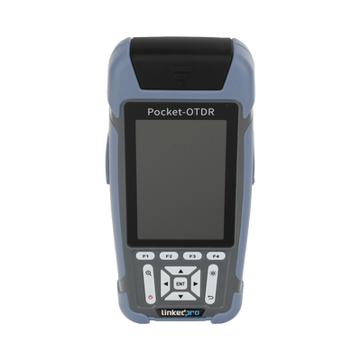 Mini OTDR para Fibra Óptica / Monomodo 1310nm y 1550nm / Rango Dinámico 24dB/22dB / VFL 10mW / OPM Integrado / Mapeo RJ45 / Alcance 128 km / Pantalla 3.5" / 12 Horas de Medición Continua