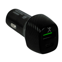 ADAPTADOR DE CORRIENTE PARA AUTO USB Y TIPO C PERFECT CHOICE NEGRO