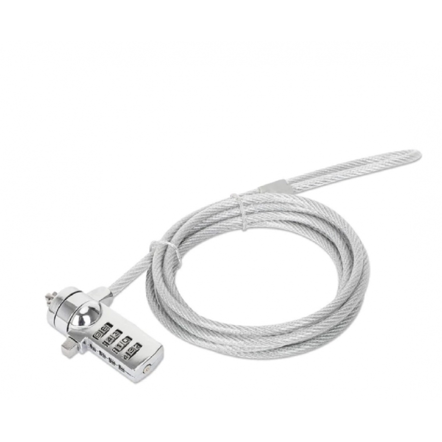 CANDADO LAPTOP /MANHATTAN/440448/COMBINACION 2.0M, 4 DIGITOS, PLATEADO