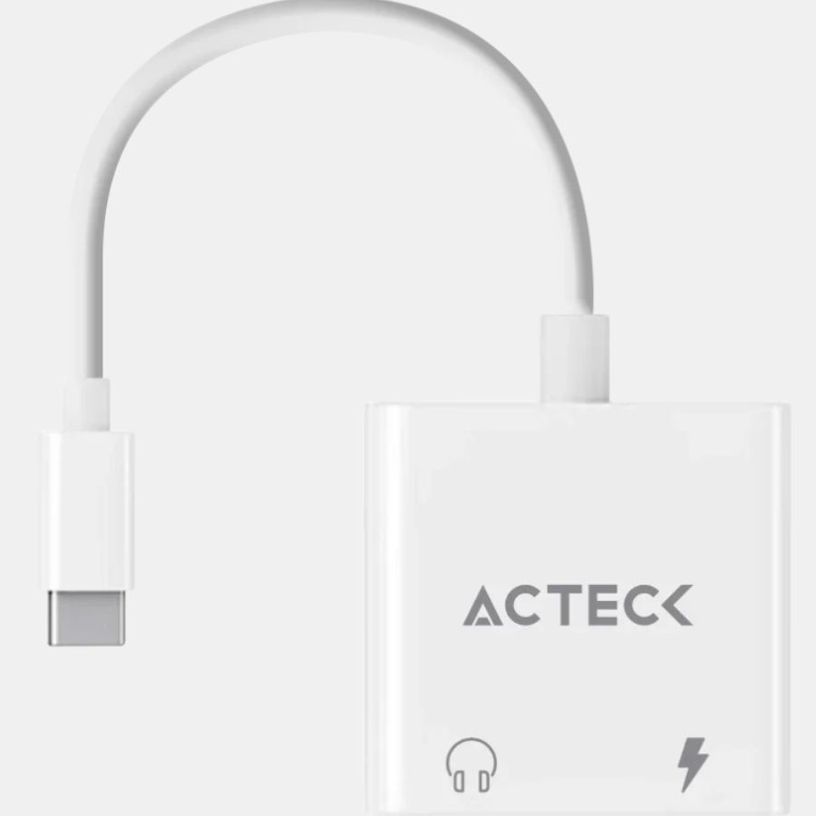 ADAPTADOR ACTECK SHIFT PLUS AA415 / USB C - 2X USB C / AUDIO - TIPO C DP / ANDROID - IOS / BLANCO / AC-939768
