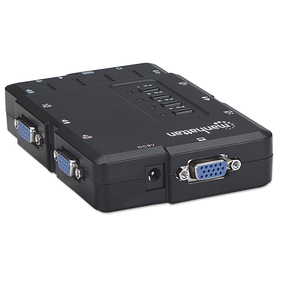 SWITCH KVM,MANHATTAN,151269, DESKTOP USB 41 CON CABLESAUDIO