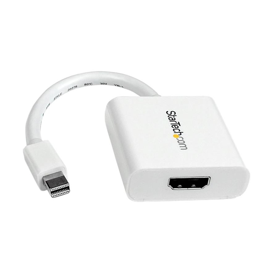ADAPTADOR DE VIDEO MINI DISPLAYPORT A HDMI - CABLE CONVERTIDOR - HEMBRA HDMI - MACHO MINI DP - 1920X1200 - PASIVO - BLANCO - STARTECH.COM MOD. MDP2HDW