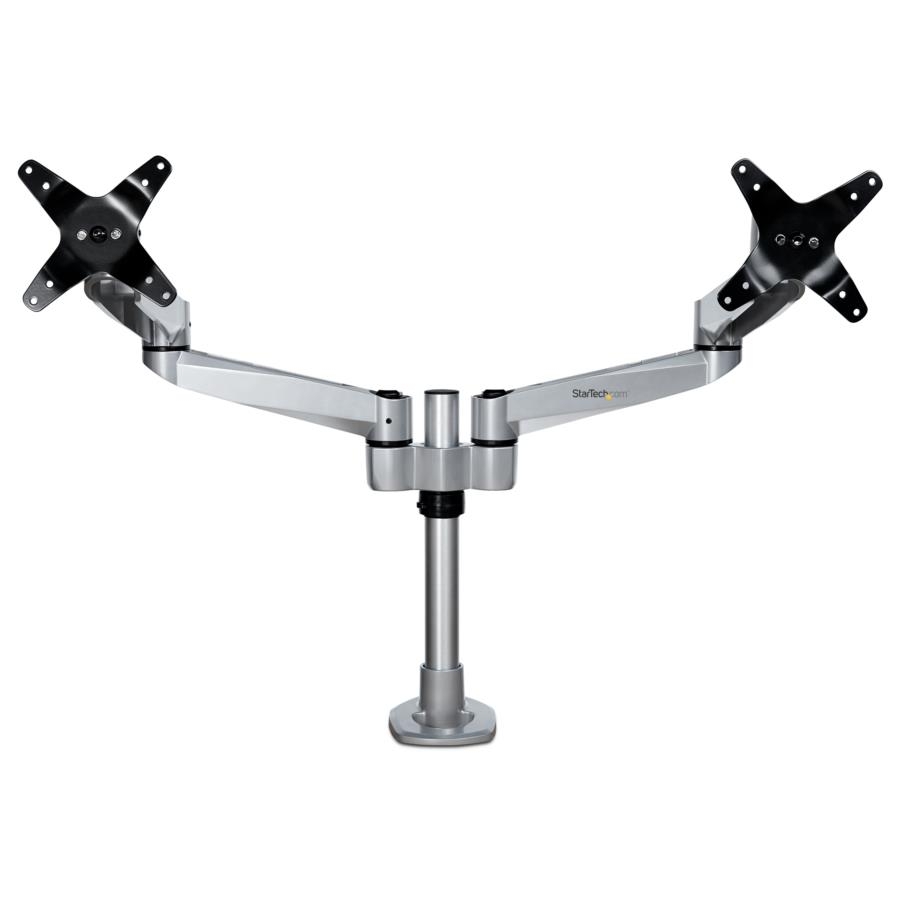 SOPORTE DE ESCRITORIO PREMIUM PARA 2 MONITORES DE HASTA 30 SOPORTE VESA DE ALTURA AJUSTABLE - MONTAJE MORDAJA/OJAL EN ESCRITORIO - PLATA - STARTECH.COM MOD. ARMDUALPS