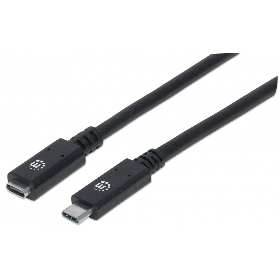 CABLE USB,MANHATTAN,355230,-C V3.1, EXT. 0.5M NEGRO 10GBPS 5A