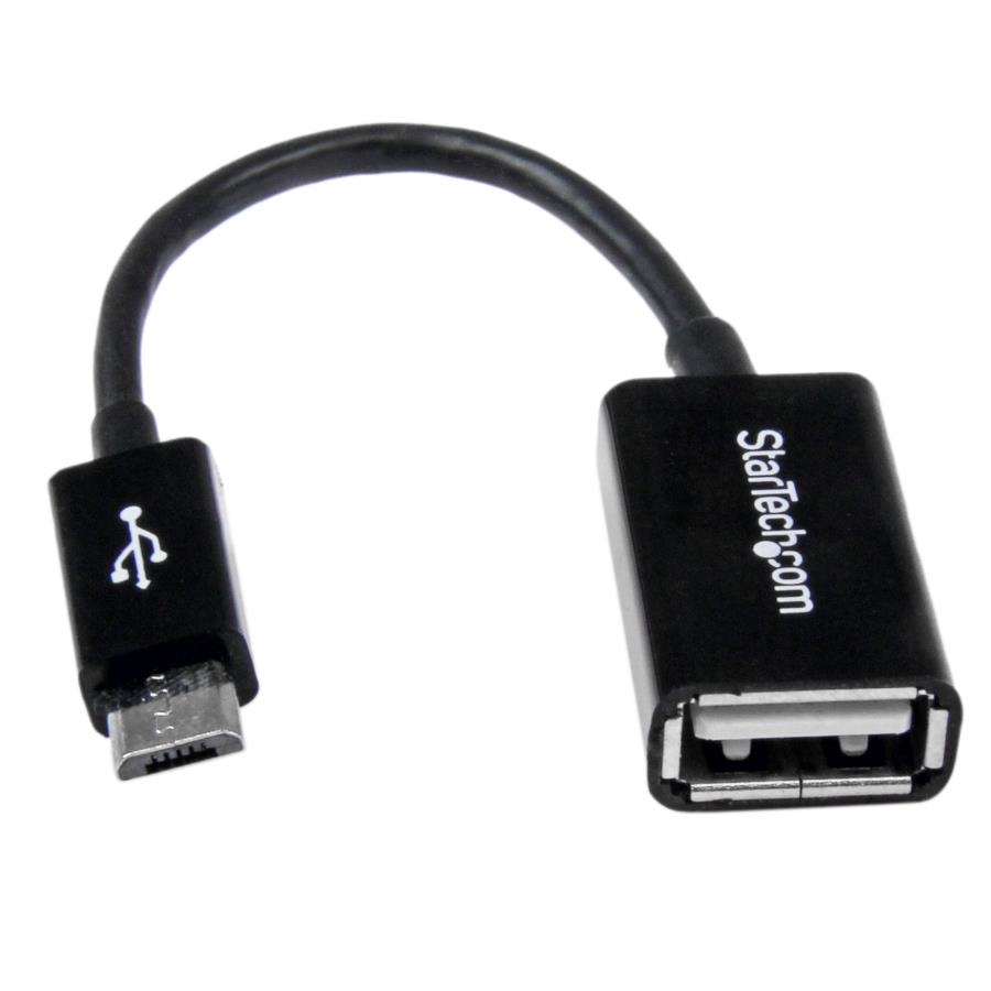 CABLE ADAPTADOR DE 12CM MICRO USB MACHO A USB A HEMBRA OTG PARA TABLETS SMARTPHONES TELFONOS INTELIGENTES - NEGRO - STARTECH.COM MOD. UUSBOTG