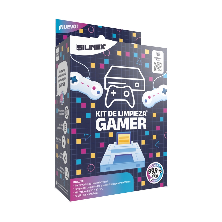 KIT DE LIMPIEZA GAMER | SILIMEX | 7503018454030 | KIT PARA LIMPIEZA Y MANTENIMIENTO DE EQUIPOS GAMER | ELIMINA EL 99.9% DE VIRUS, BACTERIAS Y HONGOS