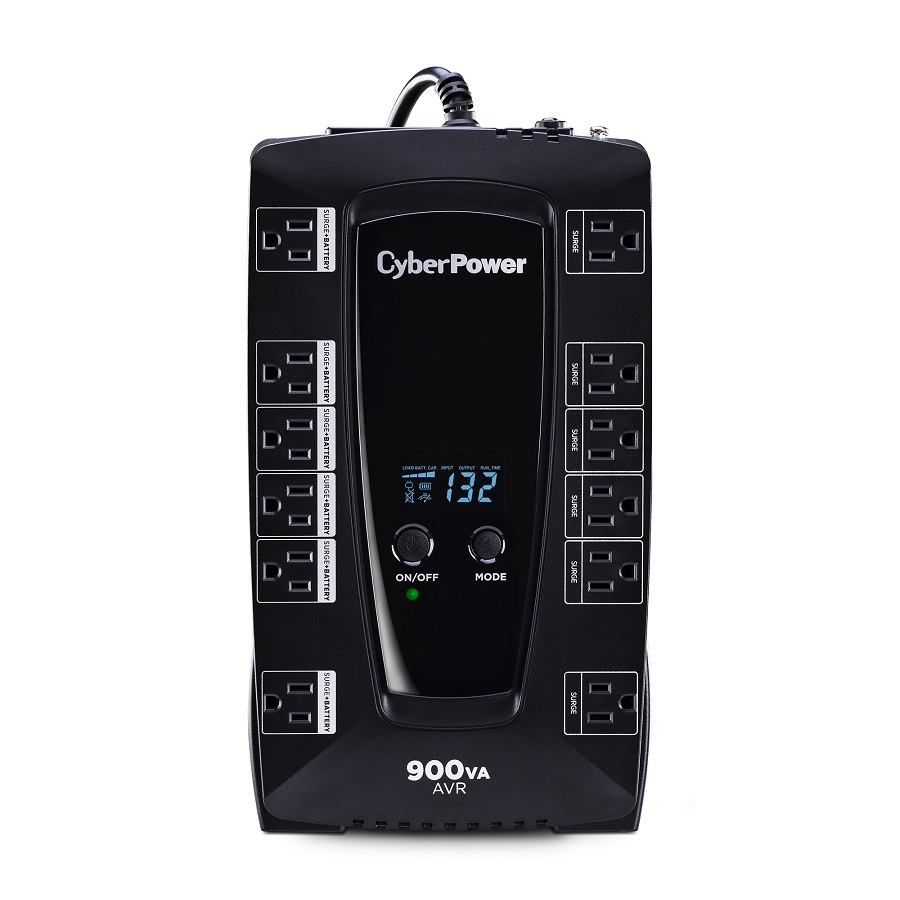 NO BREAK CYBERPOWER AVRG900LCD 900VA /480W, INTERACTIVO, TORRE ,12 NEMA 5-15R, 6 RESPALDO Y 6 SUPRESIN, 3 AÑOS DE GARANTA, INCLUYENDO BATERA..