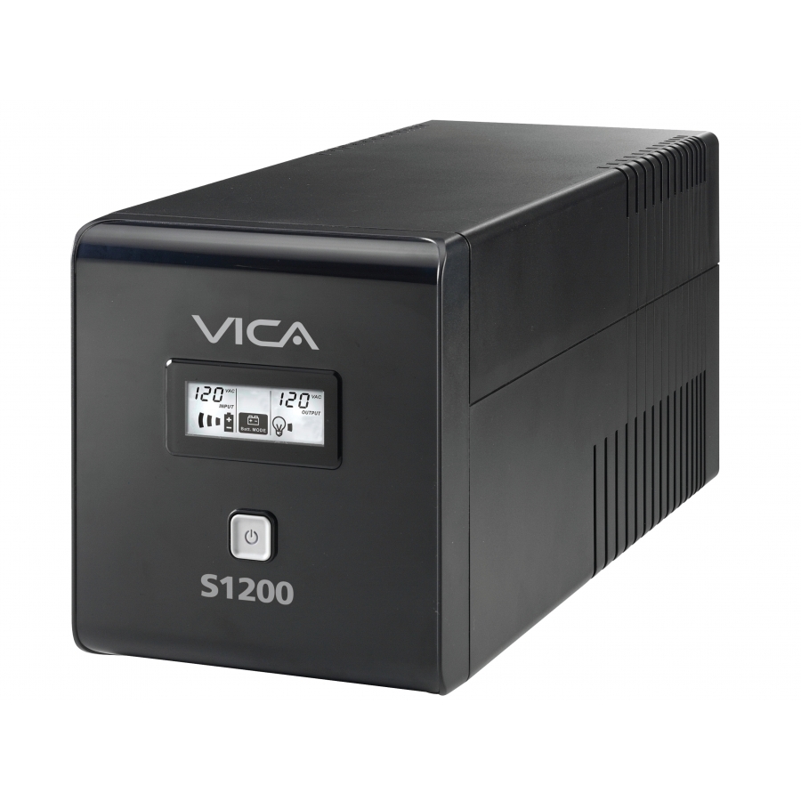 NO BREAK UPS VICA S1200 1200VA/600W 10 TOMAS NEMA5-15R (5/5) RJ11/45 PANTALLA LCD 3 AÑOS DE GARANTIA