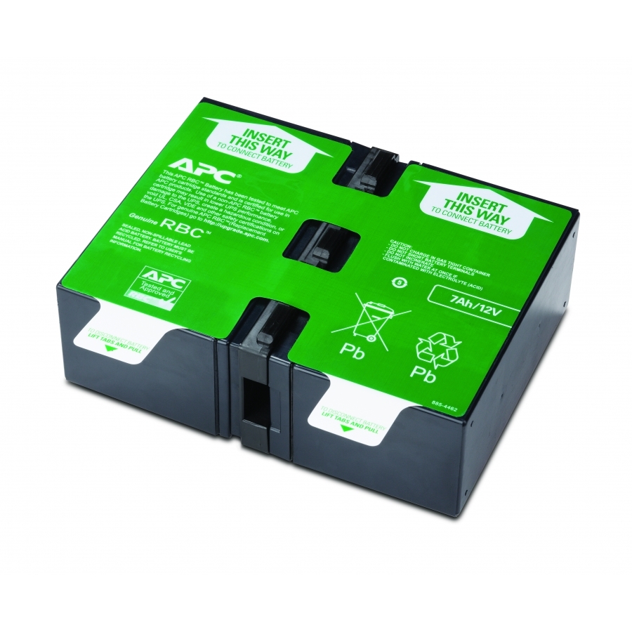 CARTUCHO DE BATERIAS DE RECAMBIO 123 DE APC, PARA UPS BR1000G, SMT750RM2U LO CONFORMAN LAS 2 BATERIAS QUE SE VISUALIZAN EN LA IMAGEN