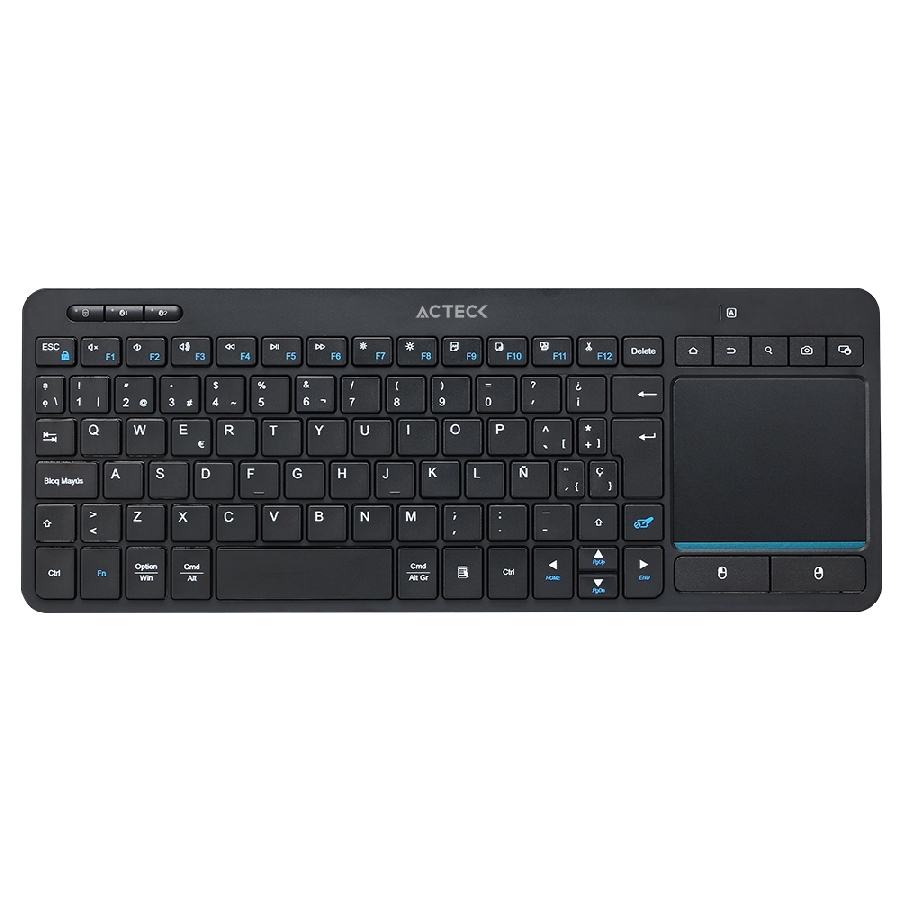 TECLADO ACTECK INSPIRE SMART TI707 / INALAMBRICO / MULTIDISPOSITIVO / DONGLE USB 2 BLUETOOTH / ESPAÑOL / 88 TECLAS TOUCHPAD MULTIMEDIA / WIN MAC ANDROID / NEGRO / AC-939621