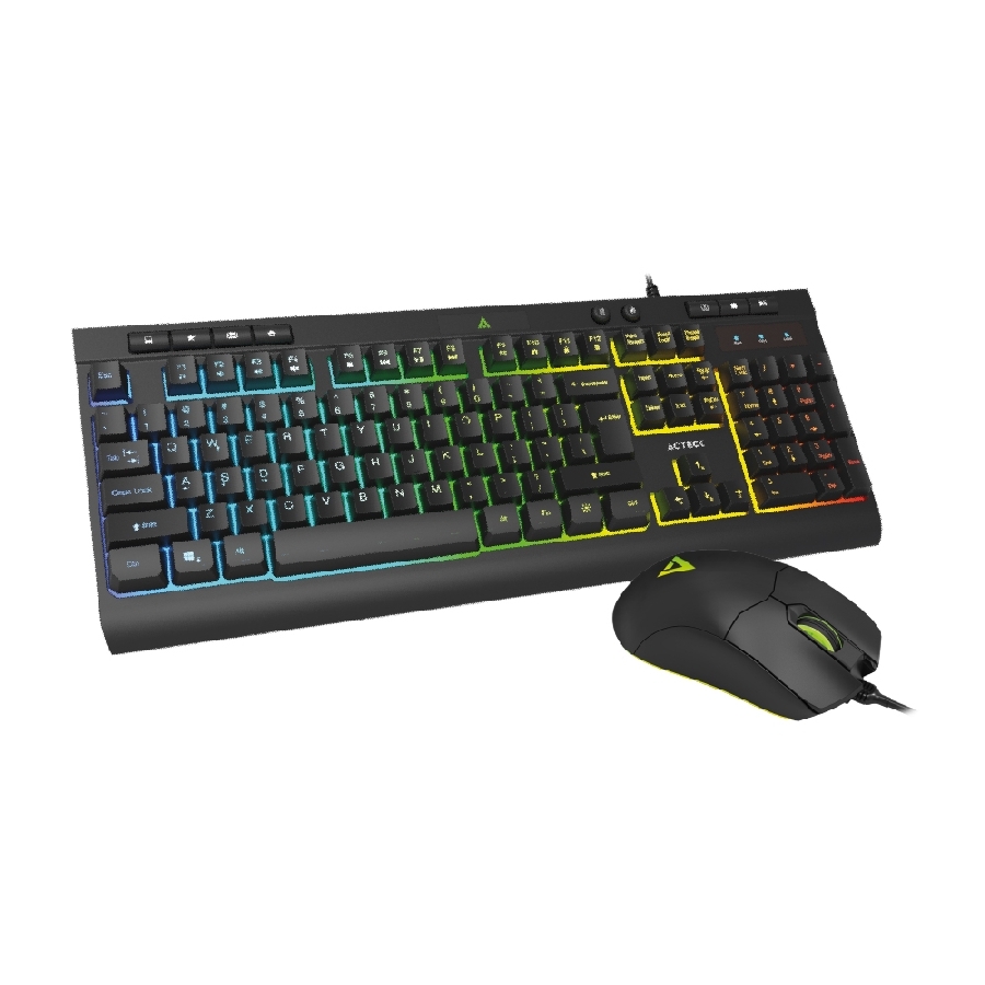 KIT ACTECK CREATOR AUREAN PRO MK477G / TECLADO Y MOUSE / ALAMBRICO / ILUMINACION LED / 105 TECLAS / ANTI-GOSTING / MULTIMEDIA / OPTICO / 8000 DPI AJUSTABLE / 7 BOTONES / NEGRO / AC-936750