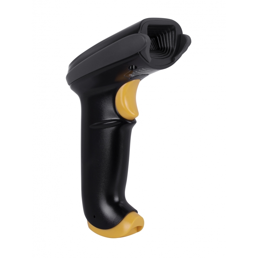 LECTOR CODIGO DE BARRAS - TECHZONE - TZBESC3 - LED BIDIRECCIONAL - USB - 1D - ALCANCE 27CM - 100 LECTURAS POR SEGUNDO - INCLUYE BASE AJUSTABLE - NEGRO/AMARILLO