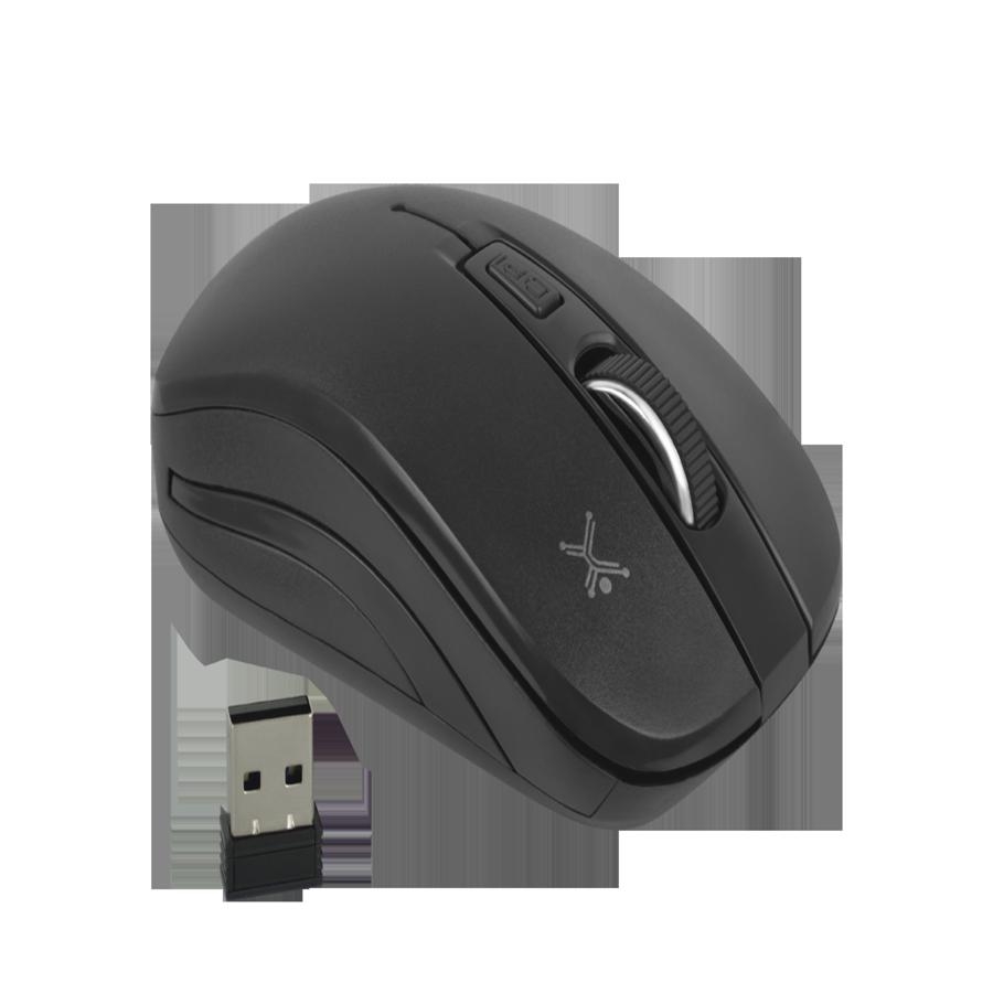 MOUSE INALAMBRICO OPTICO 800 A 1600 DPI SIMETRICO DONGLE USB PERFECT CHOICE ESSENTIAL - NEGRO