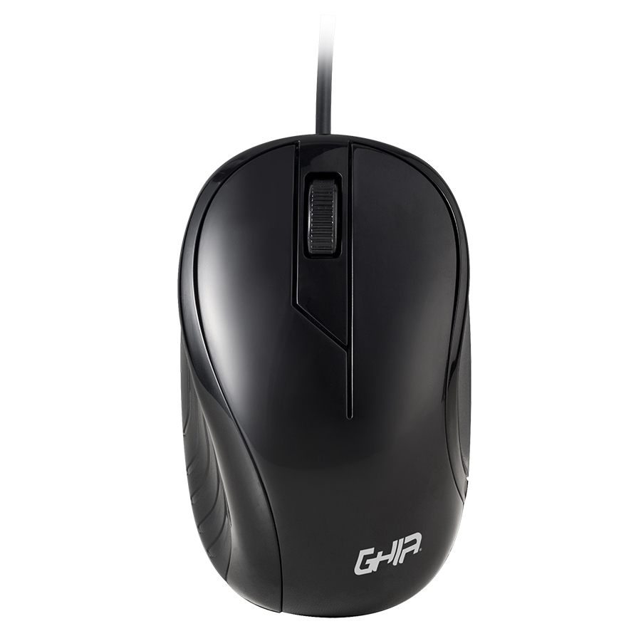 MOUSE GHIA / GMA50N / ALAMBRICO / USB / 2 BOTONES / SCROLL / 1200 DPI / NEGRO