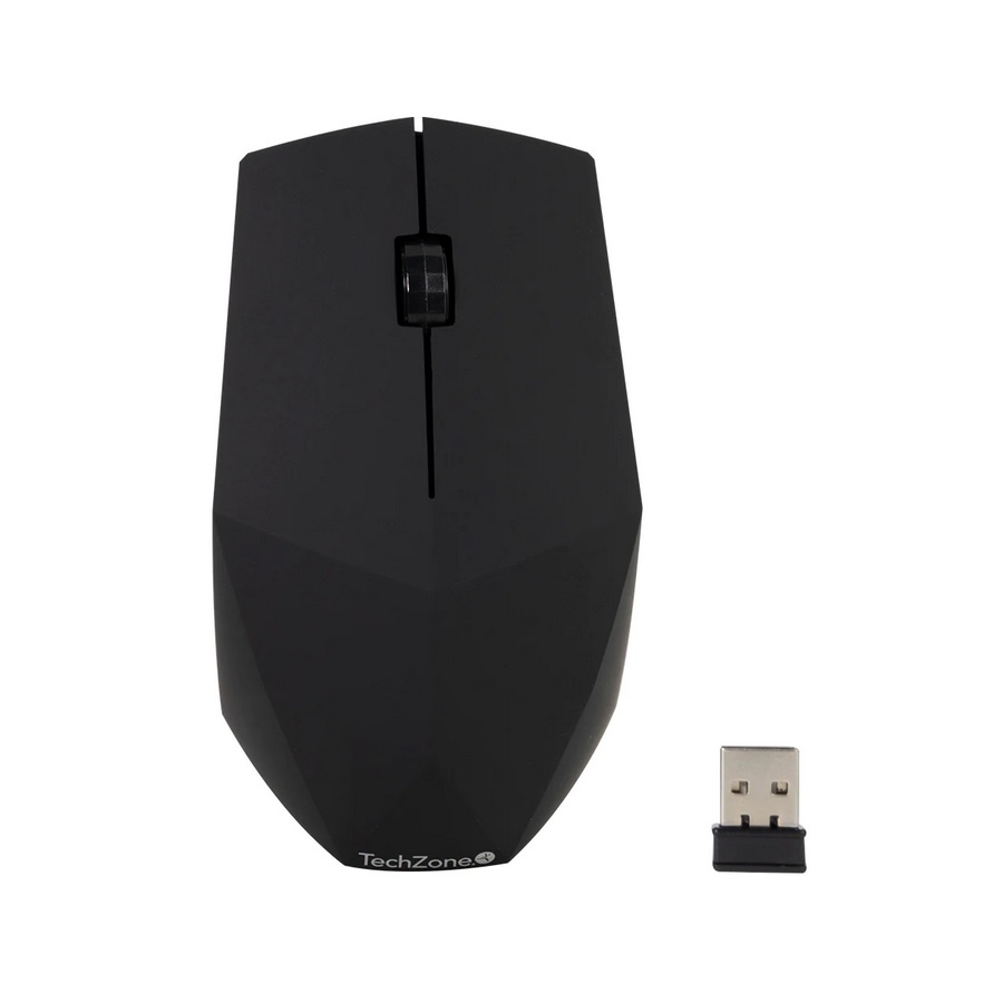 MOUSE - TECHZONE - TZ19MOU01-INA - OPTICO - INALAMBRICO - BATERIA AA - 1600 DPIS ERGONOMICO NEGRO
