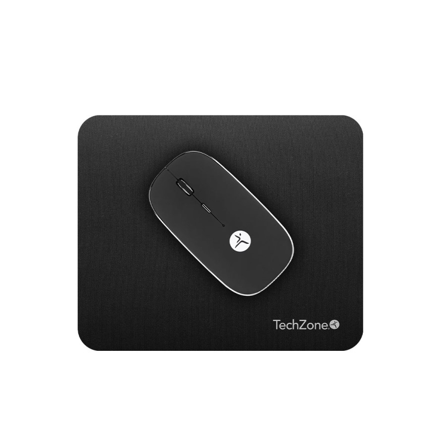 MOUSE - TECHZONE - TZACMOI30 - INALAMBRICO - NANORECEPTOR USB A Y TIPO-C - OPTICO - BATERIA RECARGABLE - INCLUYE MOUSEPAD - 2.4GHZ - 1000/1200/1600 DPIS - 3 BOTONES + SCROLL - NEGRO