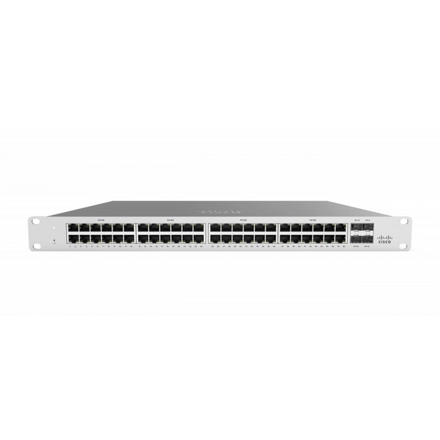 SWITCH 48 PUERTOS CISCO MERAKI 48 X 10/100/1000BASE-T ETHERNET RJ45 4 X 1G SFP UPLINK (OBLIGATORIO LICENCIA SE COTIZA POR SEPARADO)