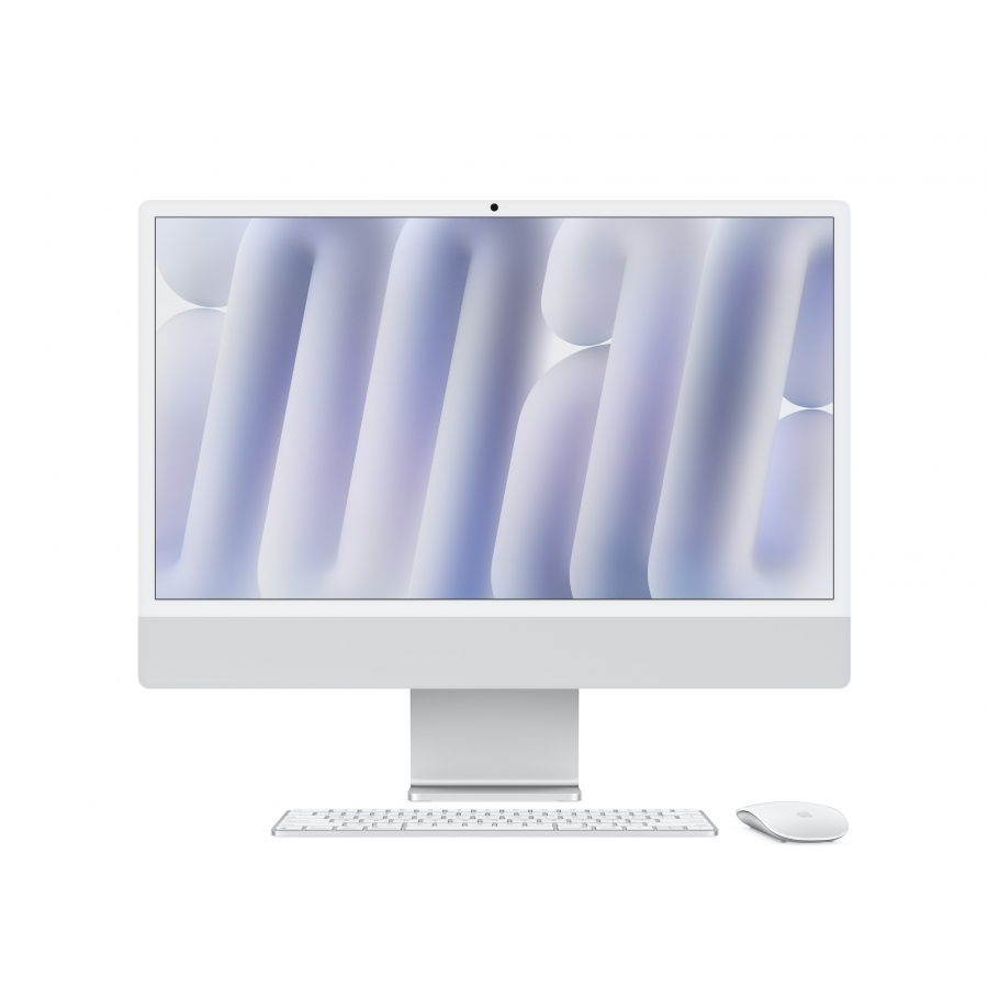 IMAC 24 RETINA 4.5K/CHIP M4 DE APPLE CPU 10 NUCLEOS Y GPU 10 NUCLEOS/16GB/512GB SSD/4 PUERTOS THUNDERBOLT 4/GIGABIT ETHERNET/MAGIC KEYBOARD CON TOUCH ID/PLATA