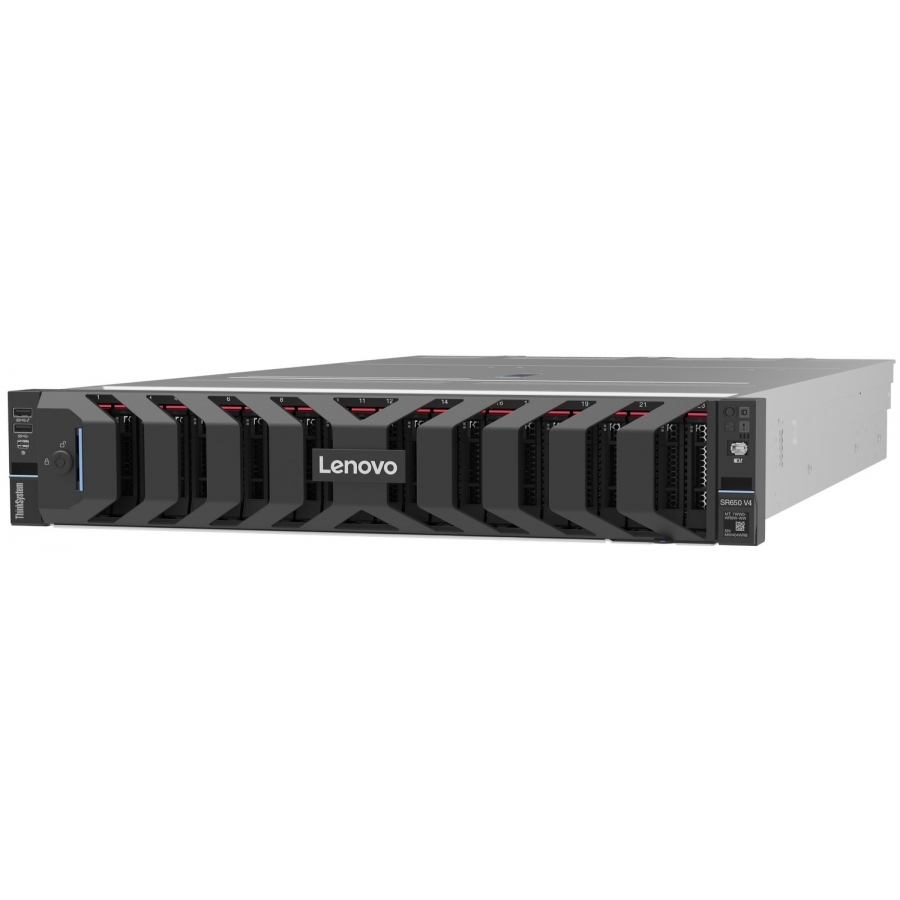 SERVIDOR LENOVO THINKSYSTEM SR650 V4 2U / XEON 6505P 12C 150W 2.2GHZ / 1X32GB 6400MHZ / S.D. 2U 8X2.5 SAS/SATA BP / 1GB, RJ45 / 2X800WP / 3YR WTY 9X5