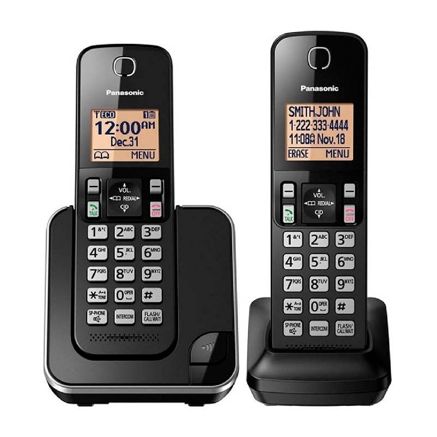TELEFONO PANASONIC KX-TGC352MEB INALAMBRICO BASE HANDSET PANTALLA LCD COLOR AMBAR TECLADO ILUMINADO ALTAVOZ IDENTIFICADOR DE LLAMADAS 50 NUMEROS EN DIRECTORIO NEGRO