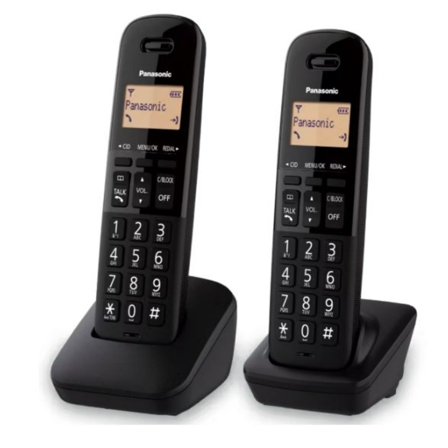 TELEFONO PANASONIC KX-TGB312MEB / TELEFONO DECT 6.0, BLOQUEO DE LLAMADAS, 2 AURICULARES INALAMBRICOS, 18HRS DE BATERIA, NEGRO