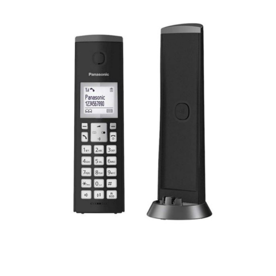 TELEFONO PANASONIC KX-TGK210MEB INALAMBRICO CON IDENTIFICADOR DE LLAMADAS MODO ECO DIRECTORIO TELEFNICO BOTN PARA INTERCOM COLOR NEGRO.