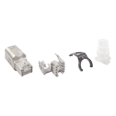 Conector RJ45 de Campo / Categoría 6A Blindado / 10G / Sin Bota / Terminación Rápida / UL 2043 Plenum / Guía de Color