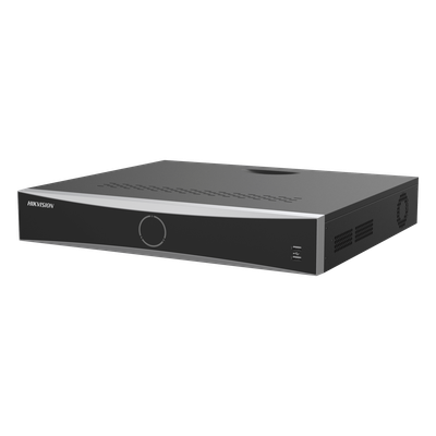NVR IP / 32 Canales / 12 Megapixel (4K) / 16 Puertos PoE+ / 200W Total / 4 Bahías HDD / Reconocimiento Facial / AcuSense / HDMI 4K / Alarmas I/O