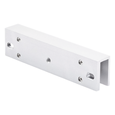 Montaje en U para Chapa Magnética / Puertas de Cristal / Espesor hasta 17 mm / Aldural Anodizado / 185×28×45 mm (7.3×1.1×1.8')