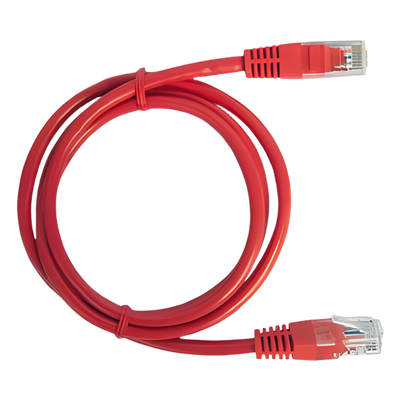 Cable de Parcheo UTP Cat5e / 2.0 m (6.56 ft) / RJ45 8P8C / Sin Blindaje / Rojo