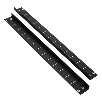 Rieles posteriores / 12 UR / Carga 250 lbs (113.4 kg) / Profundidad 25' (635 mm) o 30' (762 mm) / Color negro
