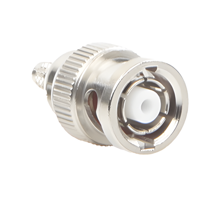 Conector BNC Macho Inverso / Anillo Plegable / Bronce Niquelado / Contacto Oro / Teflón / RG-58/U / RG-142/U
