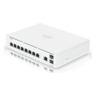Consola Gateway-Switch / 8 Puertos LAN GbE RJ45 / 2 Puertos SFP+ 10G / Router WAN 1GbE / Rendimiento 8,500 Mbps / SSD 128 GB / Montaje Rack 1U
