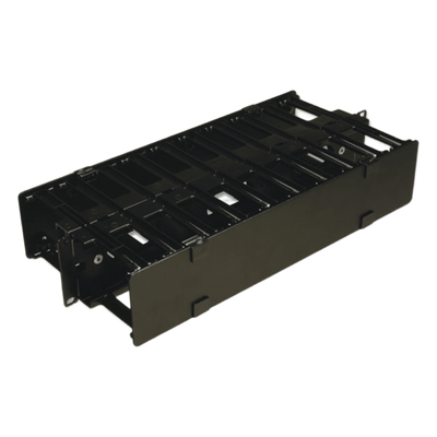 Organizador de Cable Horizontal / Doble / 19in / 4in (0.33 pies) de profundidad / 2UR / Alta Densidad