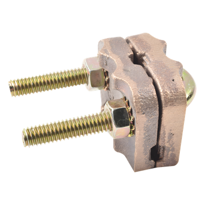 Conector Antivandálico de Varilla a Cable / Bronce Estañado / Varilla 5/8" a 1" / Cable Calibre 4 a 3/0 / Tubería 3/8" a 3/4"