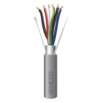 Cable para Alarma / 6 Conductores / 22 AWG / Blindado / Riser / 305 m (1000 ft) / Gris