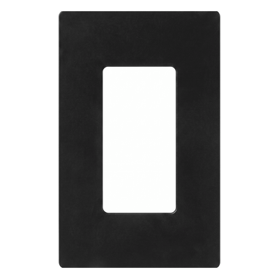 Placa de Pared / 1 Espacio / Sin Tornillos Visibles / Acabado Negro Brillante / 75 x 119 mm / Perfil 7.6 mm