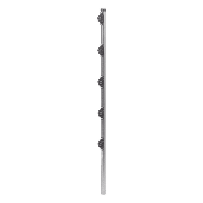 Poste de Paso para Cerca Electrificada / 1.2 m (3.9 ft) / Tubo Galvanizado Cal. 18 / 1" Diámetro / 5 Aisladores / Fijación en Concreto