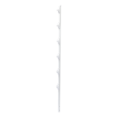 Poste para Cerca Electrificada / 6 Aisladores de Paso / Acero Galvanizado Cal. 18 / Altura 1.4 m (4.6 ft) / Diámetro 1" / Pintura Blanca Electroestática