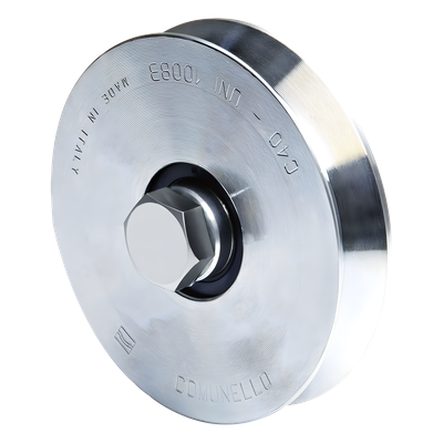 Rueda para Puerta Corrediza / 10 cm de Diámetro / Carga 220 kg / Guía Tipo V / Acero Galvanizado