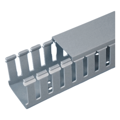 Canaleta Ranurada de PVC / 2.25 in Ancho / 3.12 in Alto / 6.56 ft Largo / Tipo F / UL94 V-0