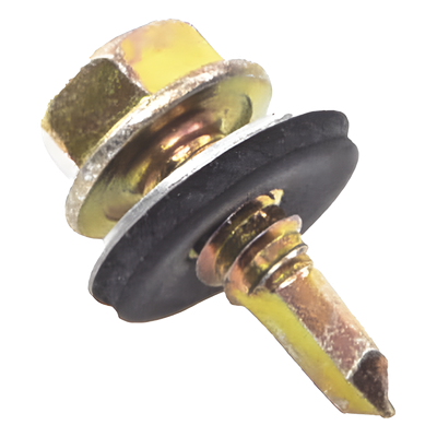 Tornillo Punta Broca / Sello Montado / 6.5 x 25 mm (1/4" x 1") / Cabeza Hexagonal / Caja 100 pzas