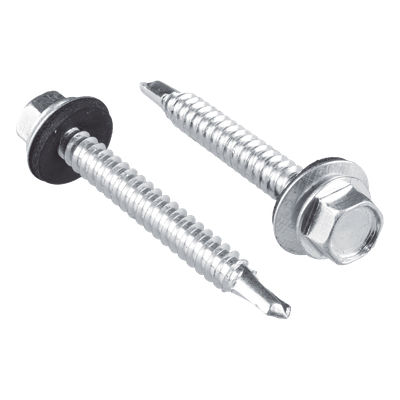 Pija Autoperforante / Cabeza Hexagonal con Rondana / #14 x 1-1/4" / Acero Galvanizado / Neopreno / DIN 7504K / 50 Piezas