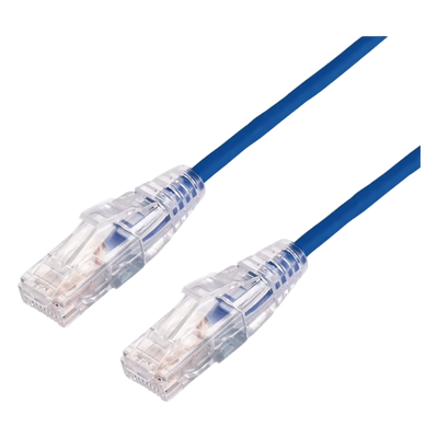 Cable de Parcheo Slim UTP Cat6A / 0.5 m (1.64 ft) / 28 AWG / Azul / RJ45