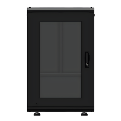 Gabinete Rack 19 Pulgadas / 18U / Piso / Puerta Cristal Templado / Acero Cal. 16-18-20 / 750 kg (1653.5 lb) / 60x93x46 cm (23.6x36.6x18.1 in)