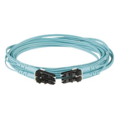 Jumper de Fibra Óptica / Multimodo OM3 50/125 / LC-LC Dúplex / OFNR Riser / Aqua / 3 m (9.84 ft)