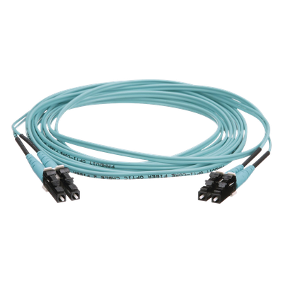 Jumper de Fibra Óptica / OM4 50/125 / LC-LC Dúplex / OFNR Riser / Aqua / 5 m (16.40 pies)