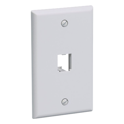 Placa de Pared Vertical / 1 Puerto Mini-Com / Diseño Plano / ABS / 69.8 x 114.3 mm (2.75 x 4.5 pulg)